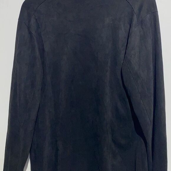 Kori America Women's Black Faux Suede Asymmetrical Zip Jacket Size Large NWT - Picture 7 of 10